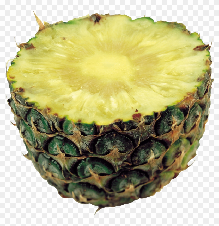 Download Pineapple Top Sliced Transparent Png - Pineapple Half Png Clipart #640674