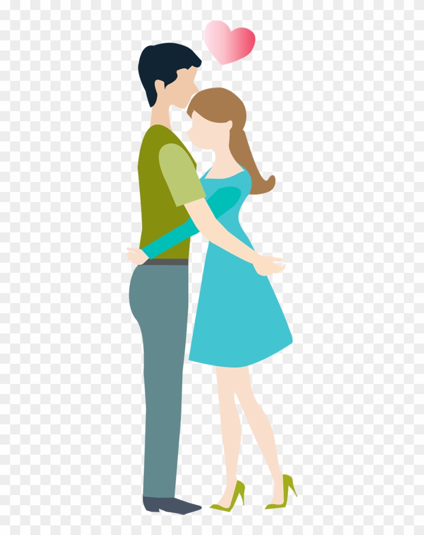 Cartoon Loving Couple Hug - Cartoon Couple Hug Png Clipart