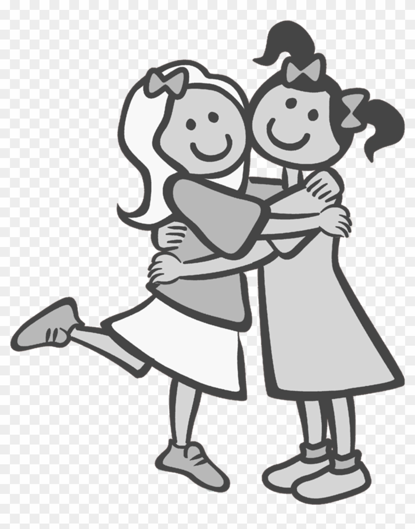 28 Collection Of Good Friends Clipart Black And White - Friend Cartoon Black And White - Png Download