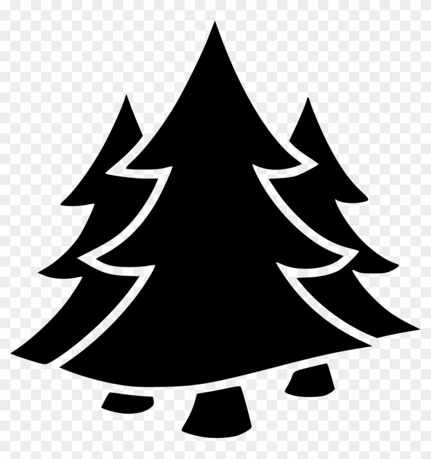 Image Black And White Tree Forestry Jungle Png Icon - Camping Trees Svg Clipart