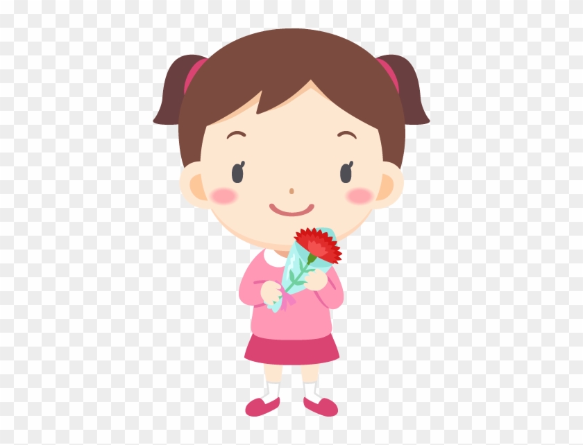 Japanese Mother's Day Girl Carnation Free Png And Vector - Cartoon Clipart