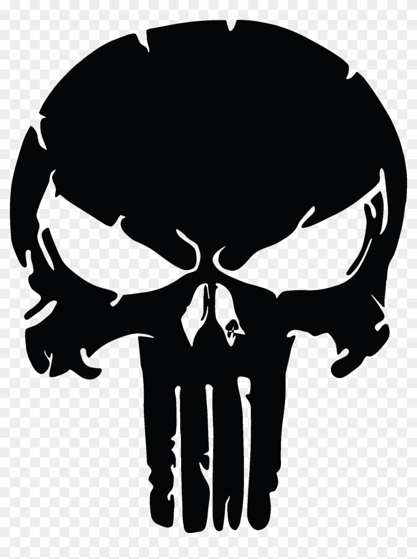 The Punisher Skull, Distressed Vinyl Graphic Decal - Punisher Skull Logo Clipart