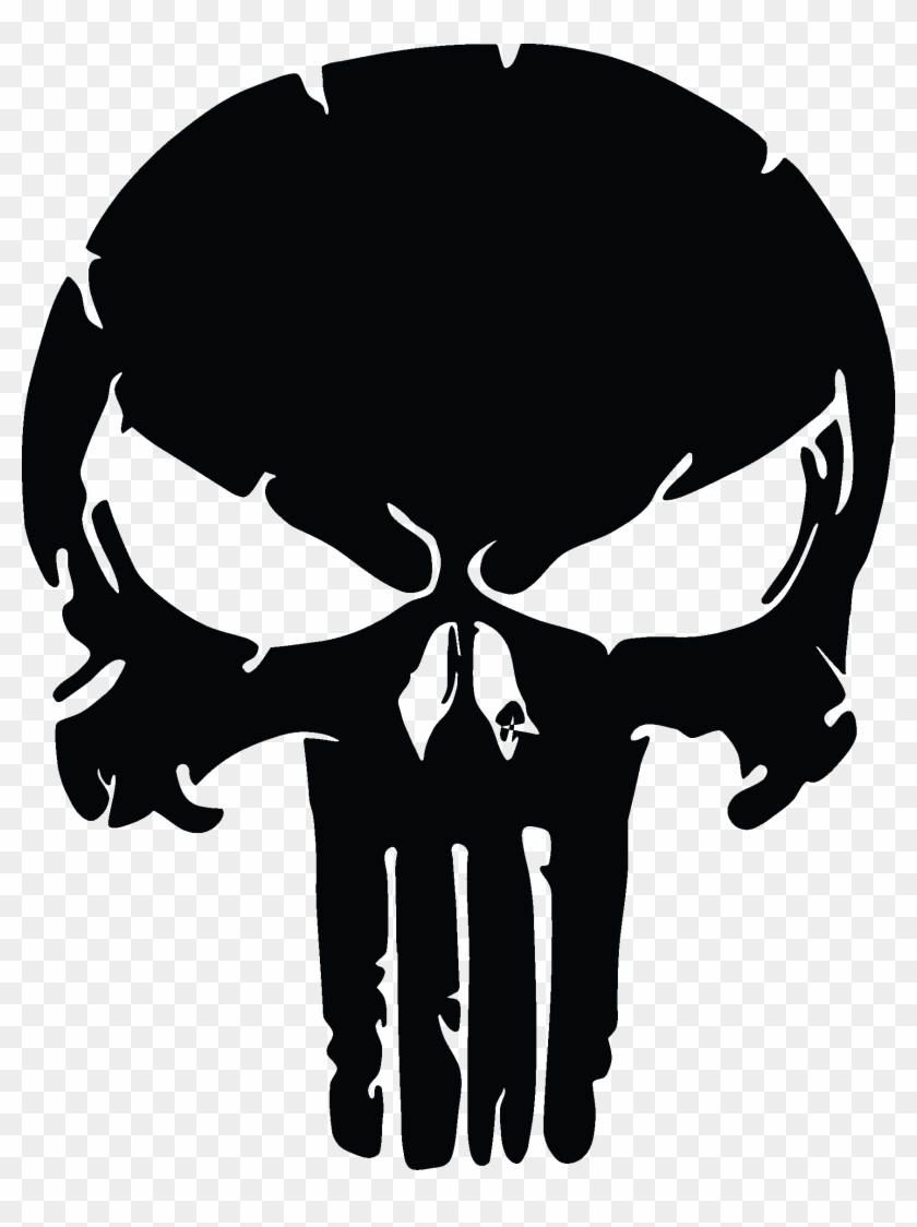 The Punisher Skull, Distressed Vinyl Graphic Decal - Punisher Skull Logo Clipart #642836