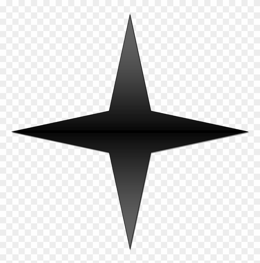 Black Gradient 4 Point Star Clipart