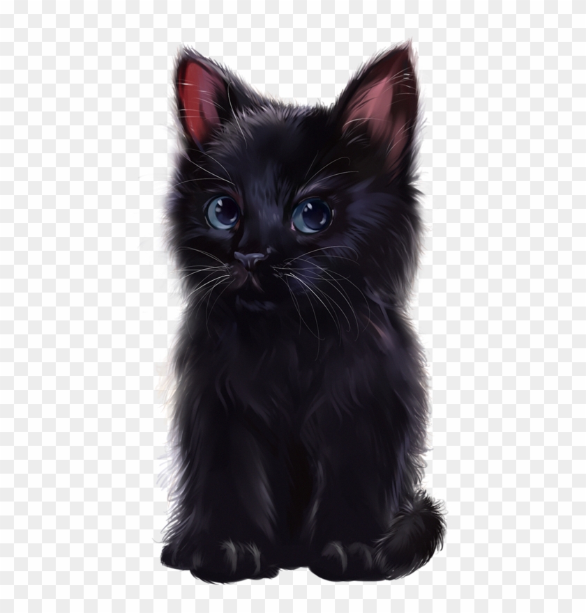 Черный кот на белом фоне рисунок