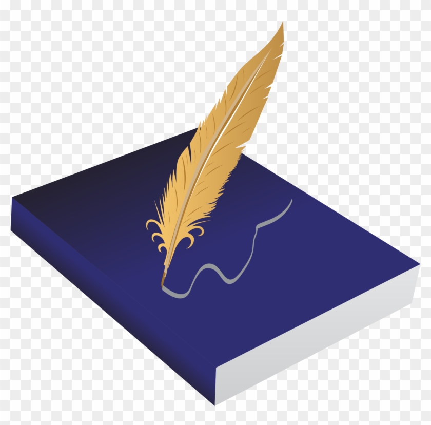 Drawing Feather Clip Art - Book And Quill Transparent - Png Download #644199