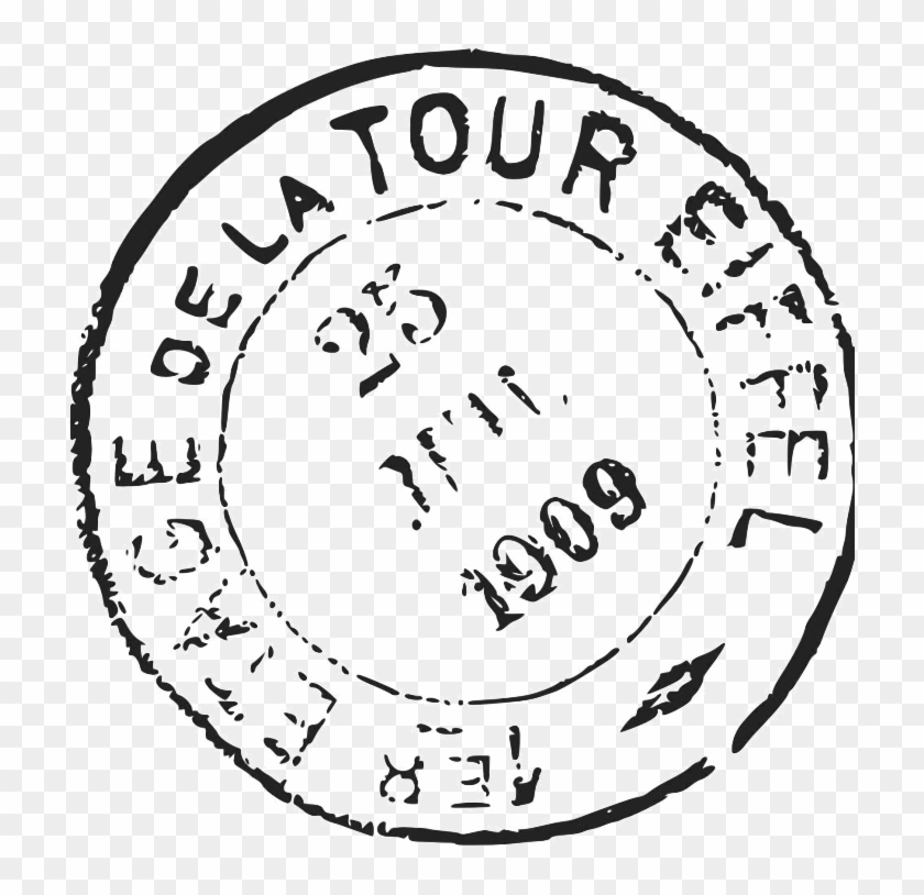Eiffel Tower Postmark - Eiffel Tower Stamp Png Clipart #644526