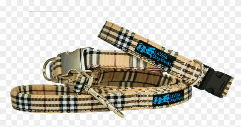 Furberry Ivory Plaid Tartan Dog Collar - Plaid Dog Collar Clipart #644699