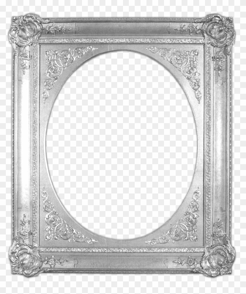 Silver Rectangle Oval Middle - Frame Clipart #644877