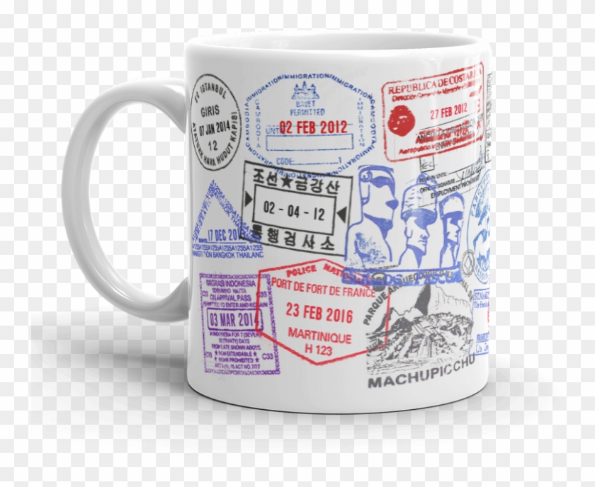 Custom Passport Stamp Coffee Mug The Travel Bible Shop - Coffee Cup Clipart #644936