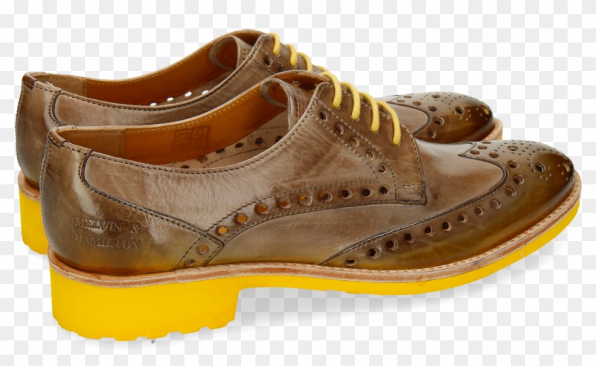 Derby Shoes Amelie 6 Light Grey Shade Yellow - Outdoor Shoe Clipart #645119