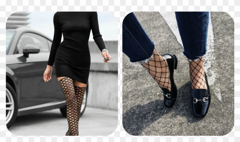 A Wider Fishnet Makes The Outfit Fun And Playful, See - Sexy Asians In Heeled Boots Clipart #645375