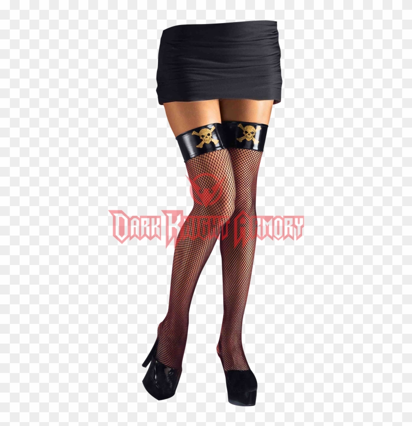Pirate Thigh High Fishnet Stockings - Tights Clipart