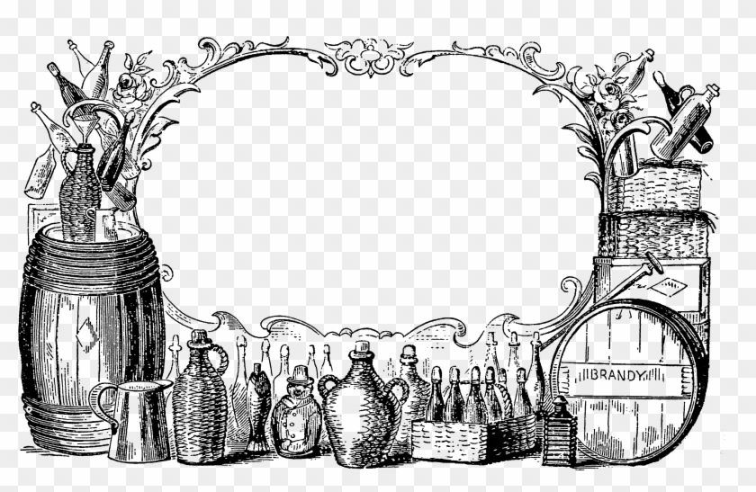 0250 Victorian Wine Making Advertising Blank Banner - Booze Time Clipart #645606