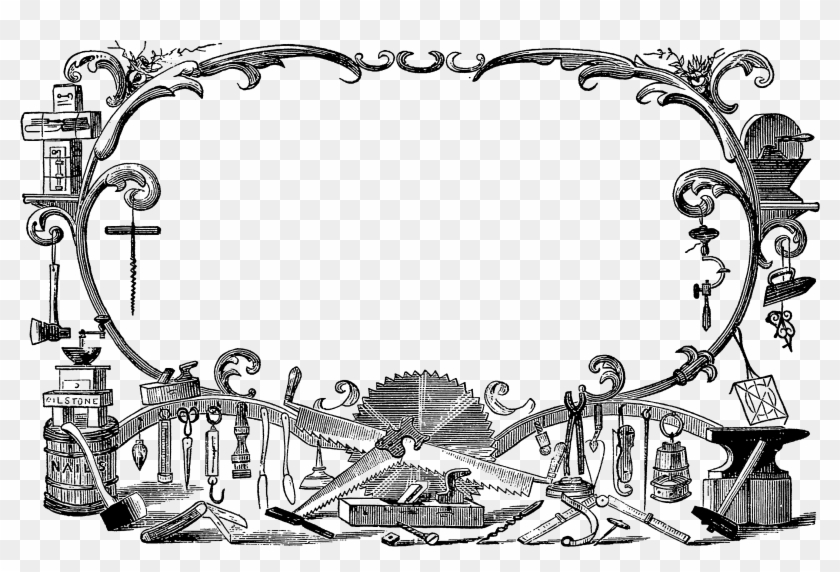 0251 Victorian Tool Workshop Advertising Blank Banner - Advertising Clipart