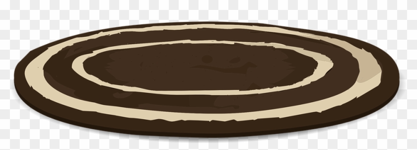 Carpet Cartoon Png Round Rug Clipart, Black And Brown Circle Rug