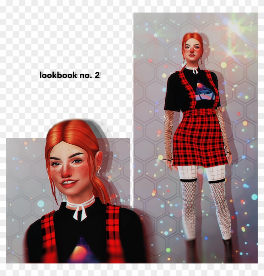 “☆ Hair ☆ Earrings ☆ Choker ☆ Dress ☆ Fishnet Top ☆ - Plaid Clipart