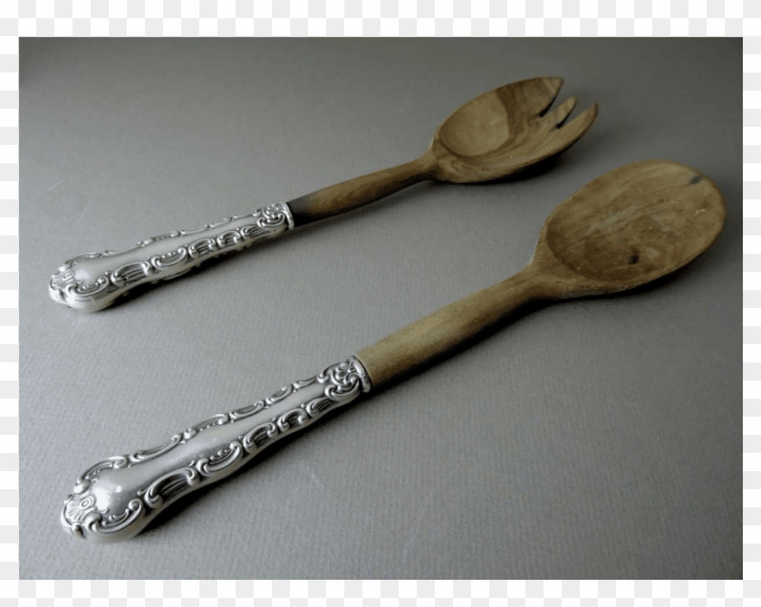 Birks Sterling Silver And Olive Wood - Wooden Spoon Clipart #646522