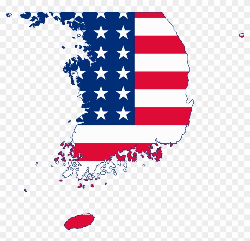 Flag Map Of United States Military Government Of Korea - United States Of Korea Clipart #646628