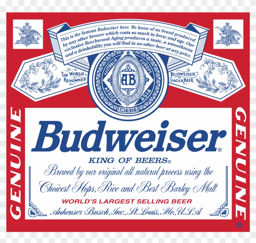 Budweiser 01 Logo Png Transparent - Budweiser Label Clipart #646715