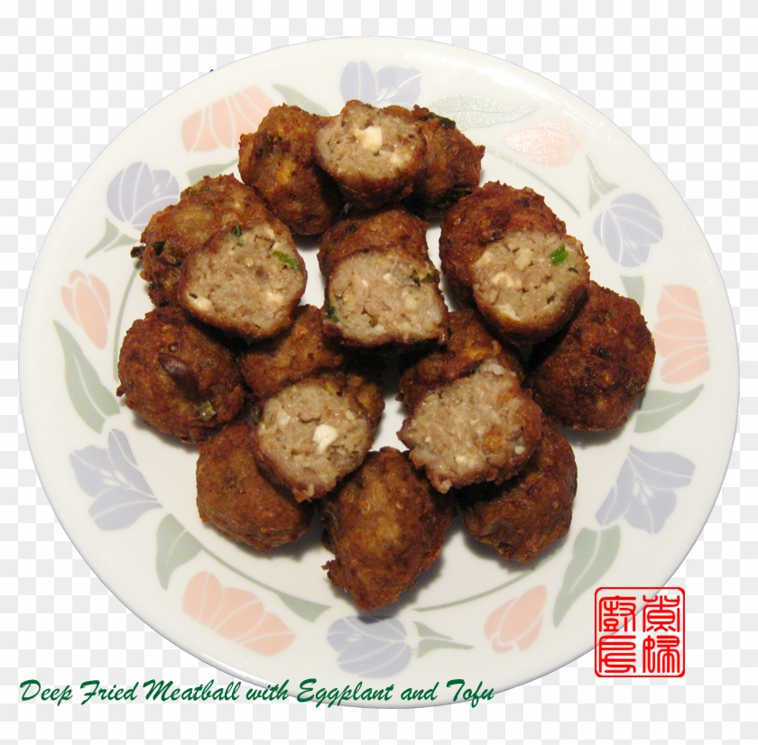 Deep Fried Meatball With Eggplant And Tofu - Fritter Clipart #646909