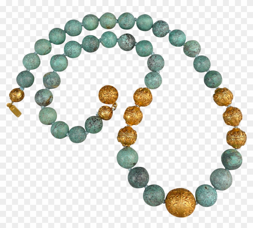 This Is A Beautiful Old Chinese Turquoise Necklace - Bracelet Clipart #647223