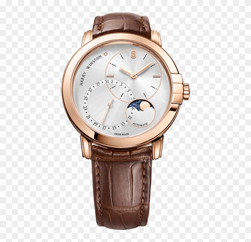 Harry Winston Midnight Date Moon Phase Automatic Watch - Harry Winston Midnight Date Moon Phase Automatic 42mm Clipart #647360