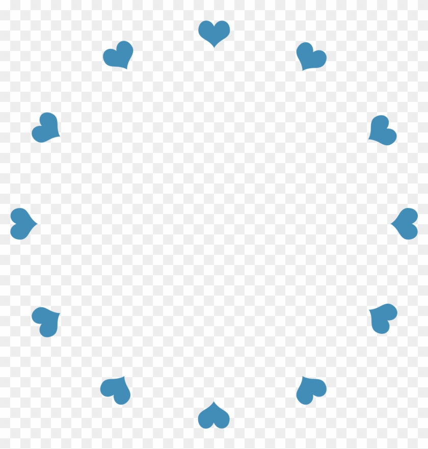 Clock Face Hearts Blue - Face Clock Png Clipart
