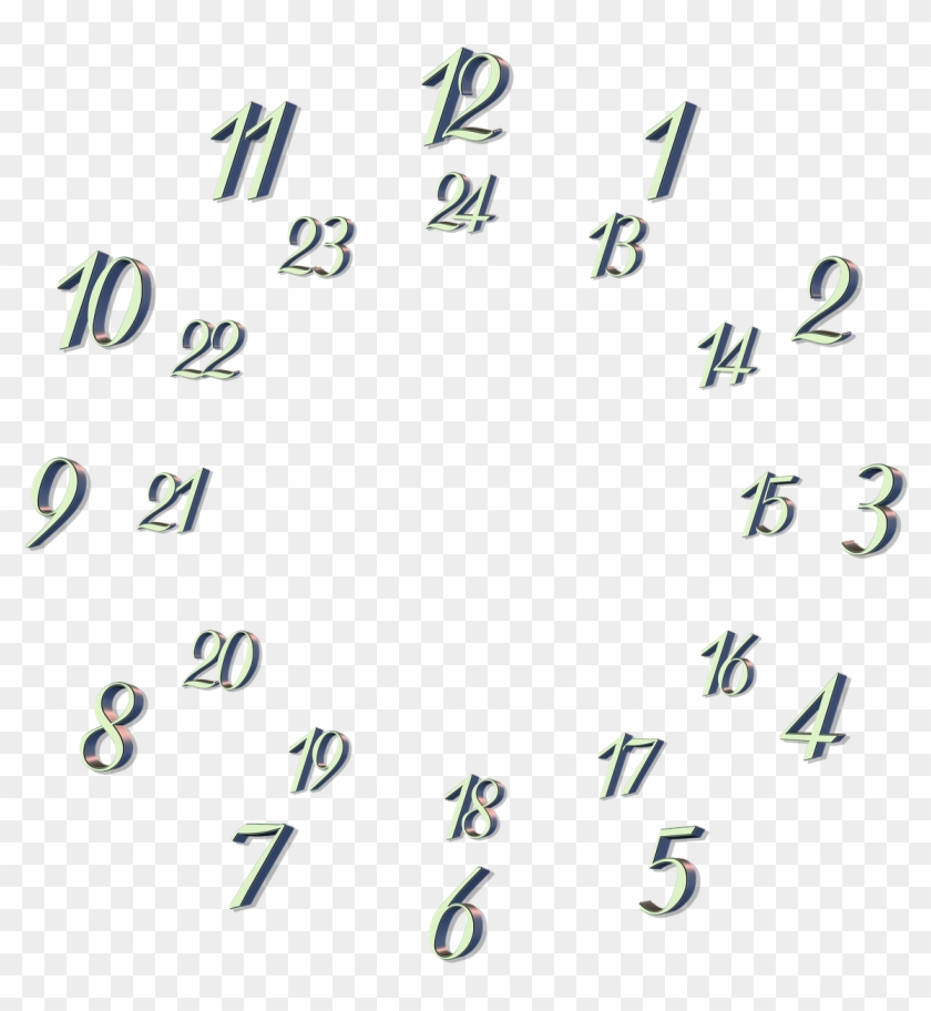 Clock Face Clock Dial - Klokke Med 24 Timer Clipart #647899