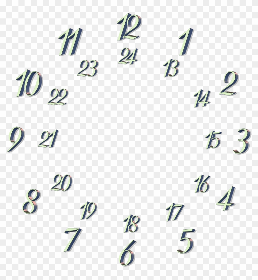 Clock Face Clock Dial - Klokke Med 24 Timer Clipart