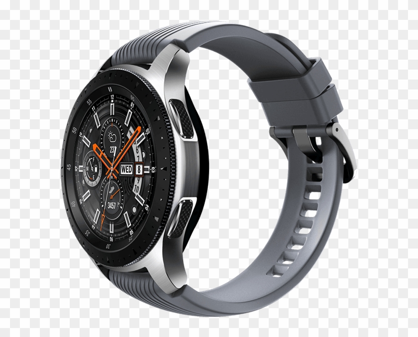 46mm Galaxy Watch In Silver On Left With Basalt Grey - Samsung Galaxy Watch 46mm Black Clipart #648234
