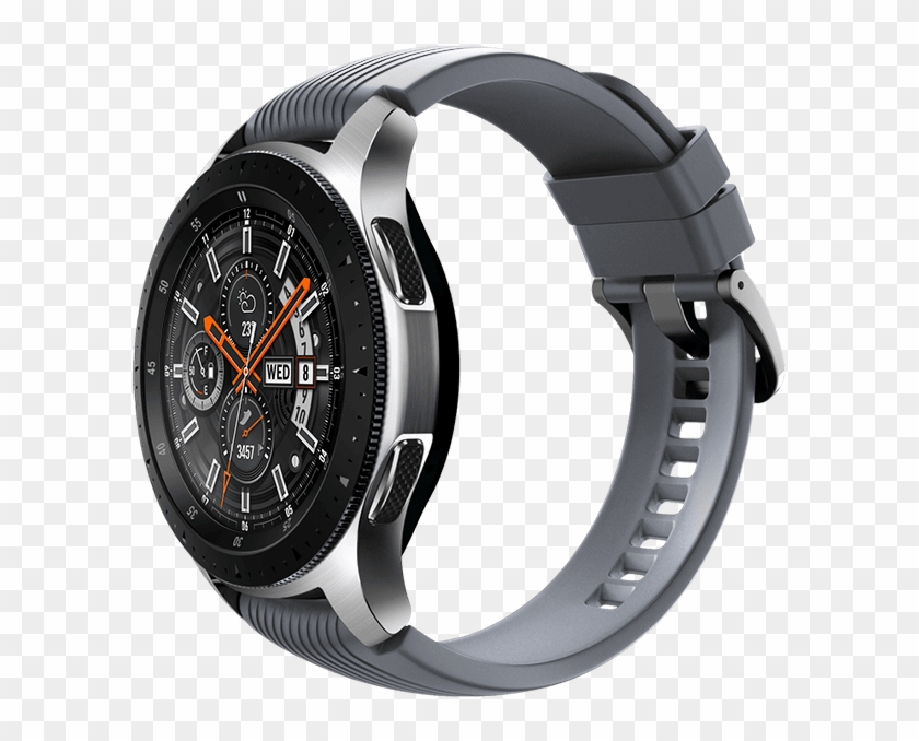 46mm Galaxy Watch In Silver On Left With Basalt Grey - Samsung Galaxy Watch 46mm Black Clipart