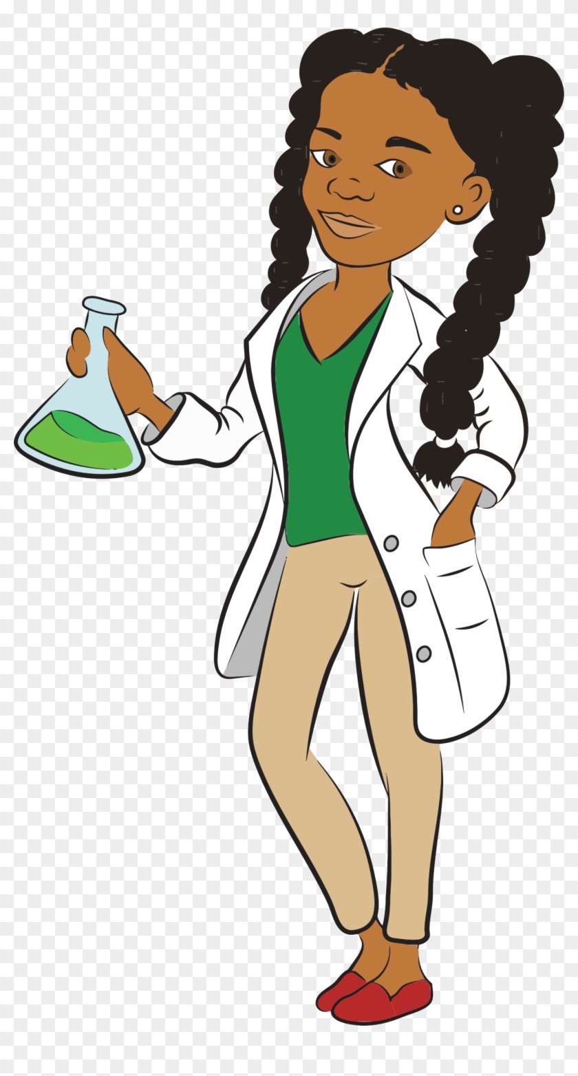 Big Image - Black Female Scientist Cartoon Clipart #648952