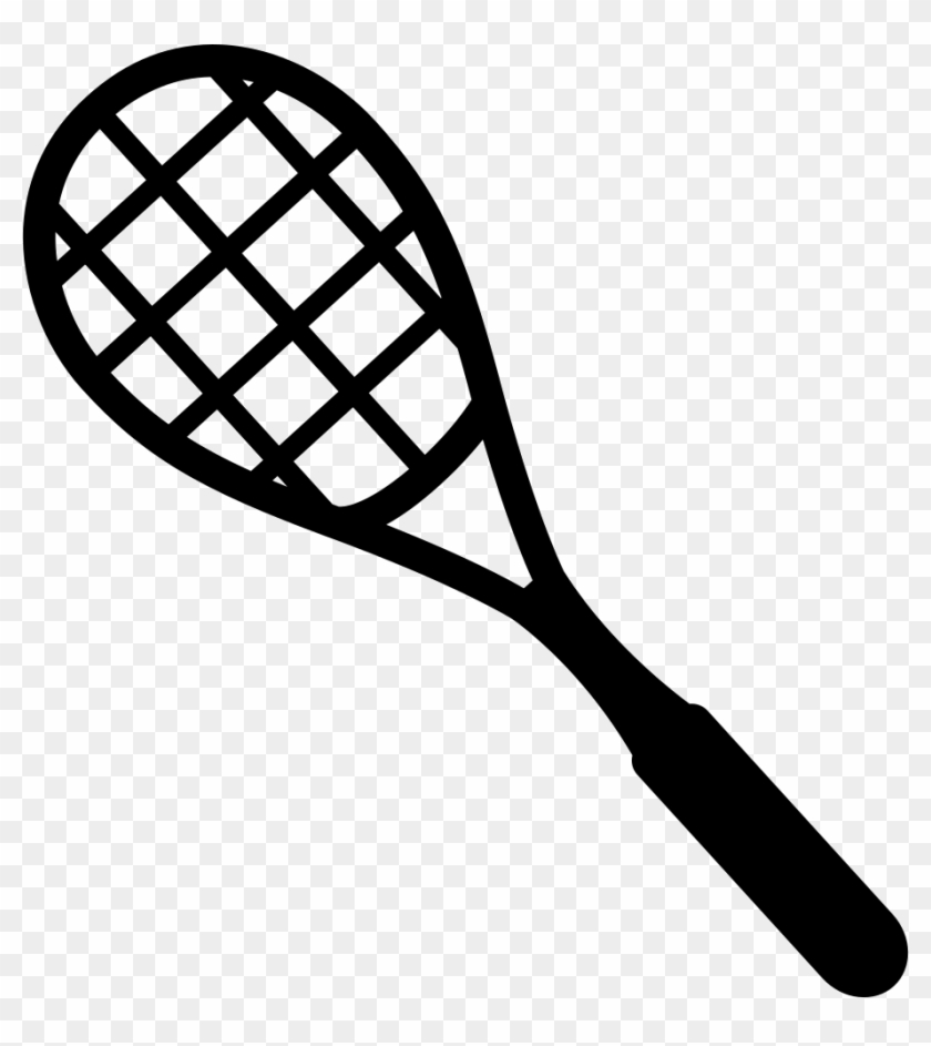 Tennis Racquet Comments - Badminton Racket Black White Clipart #648980