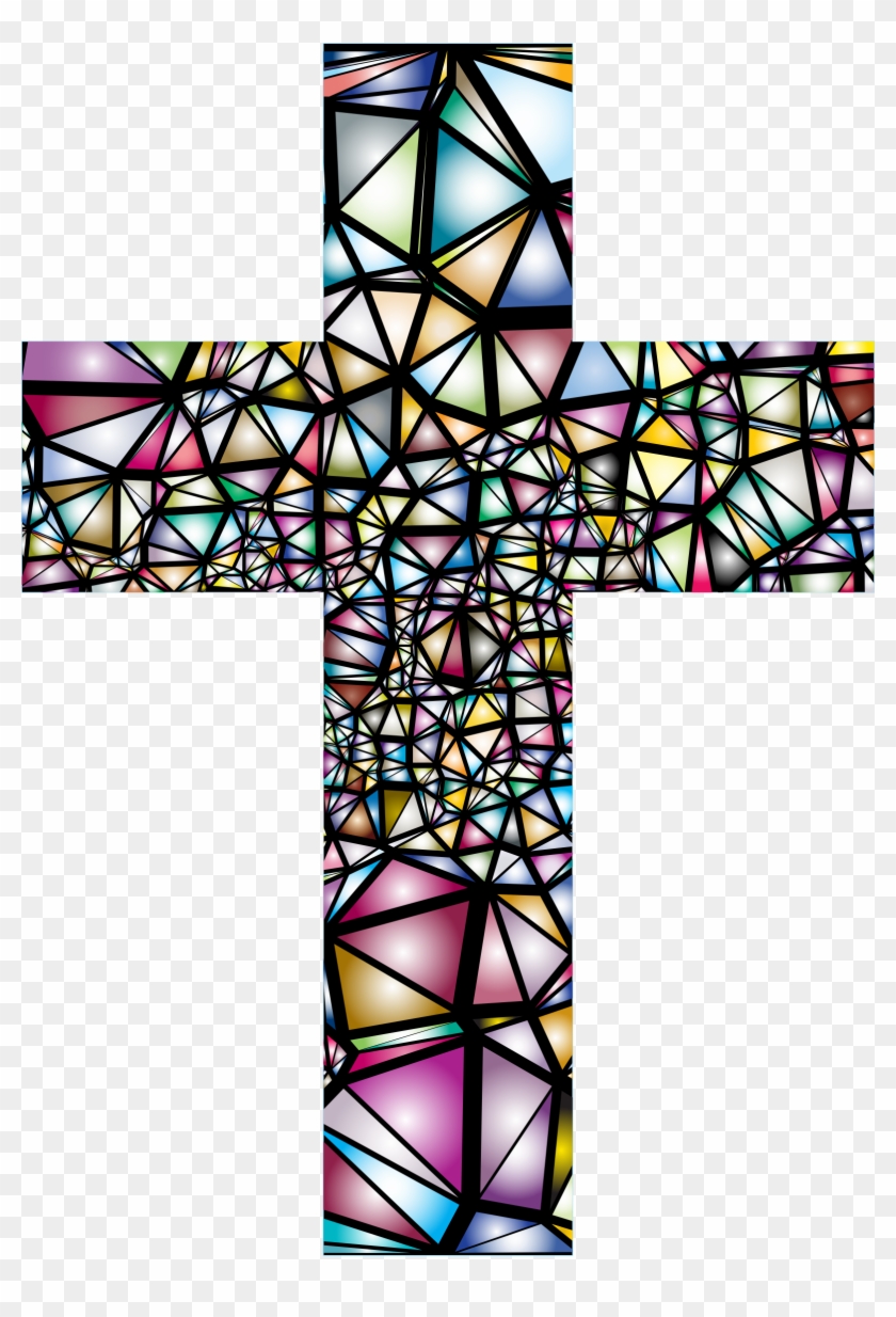 Graphic Transparent Library Clipart - Stained Glass Cross Windows - Png Download