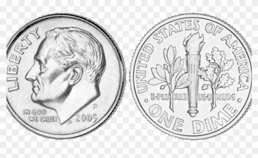 Dimes In A Dollar - Liberty In God We Trust Coin Clipart