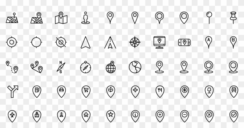 Icon Maps And Locations - Wedding Map Icons Clipart