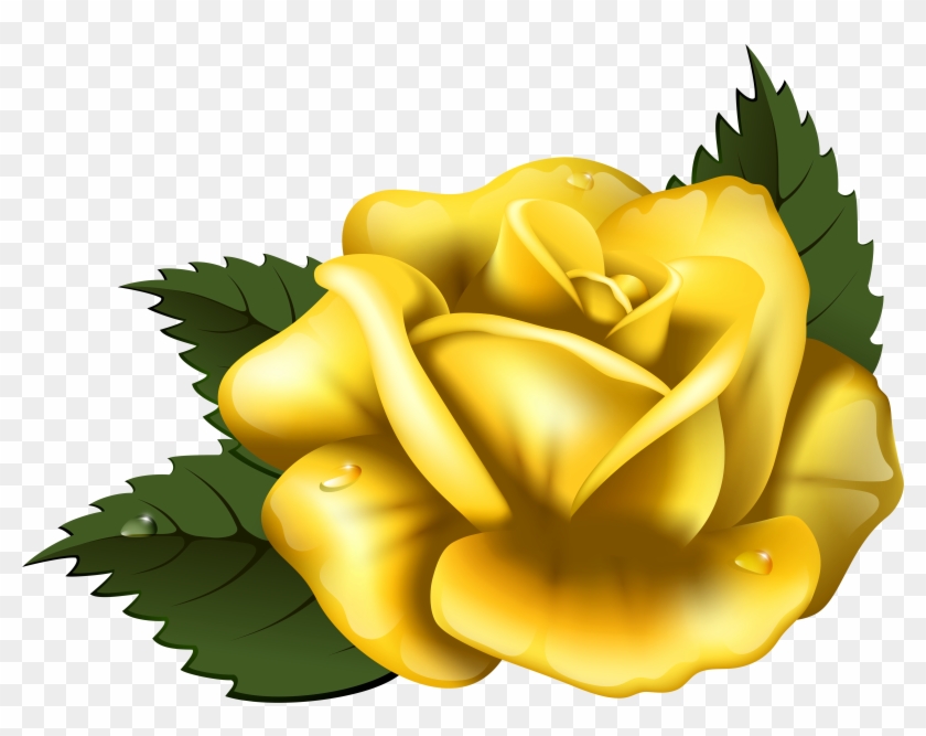 Large Yellow Rose Transparent Png Clip Art Image - Yellow Rose Clip Art #651216