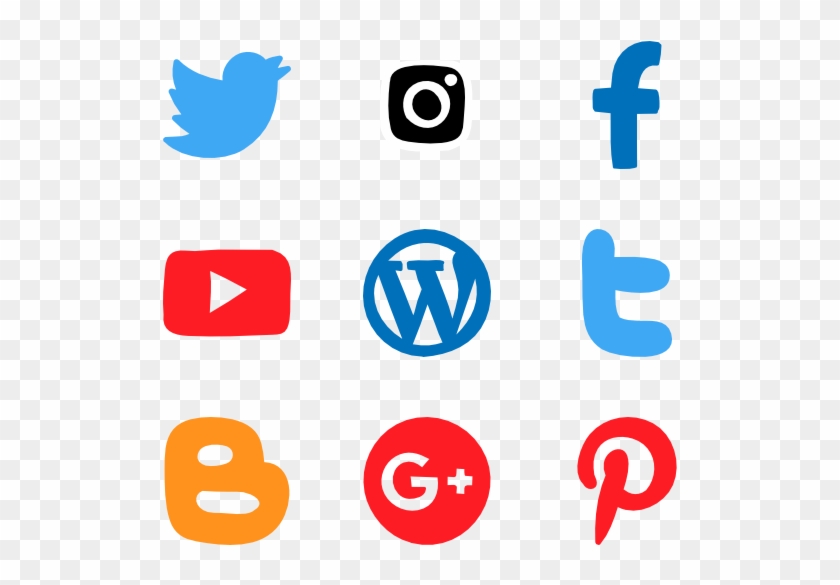 Hand Drawn Social Networks - Graphic Icons For Documentation Clipart