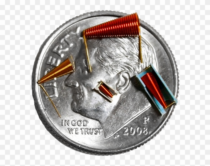 Conical Coils On Dime E1521826071182 - Micro Inductor Clipart #651546