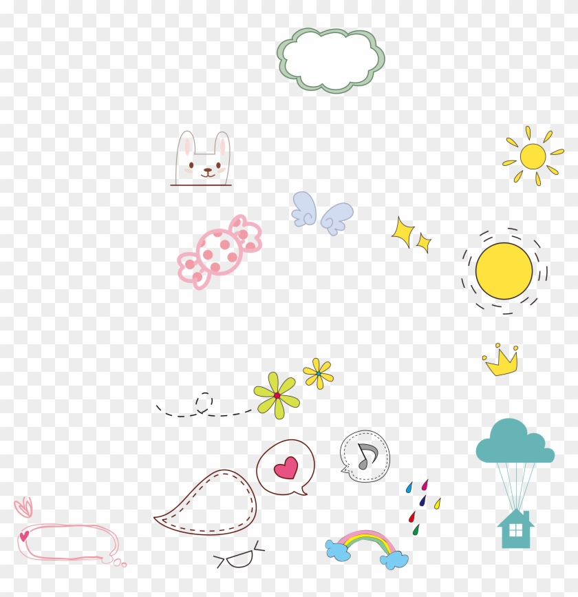 Hand Drawn Cartoon Children S Decorative Psd Image - Cute Design Vector Png Clipart