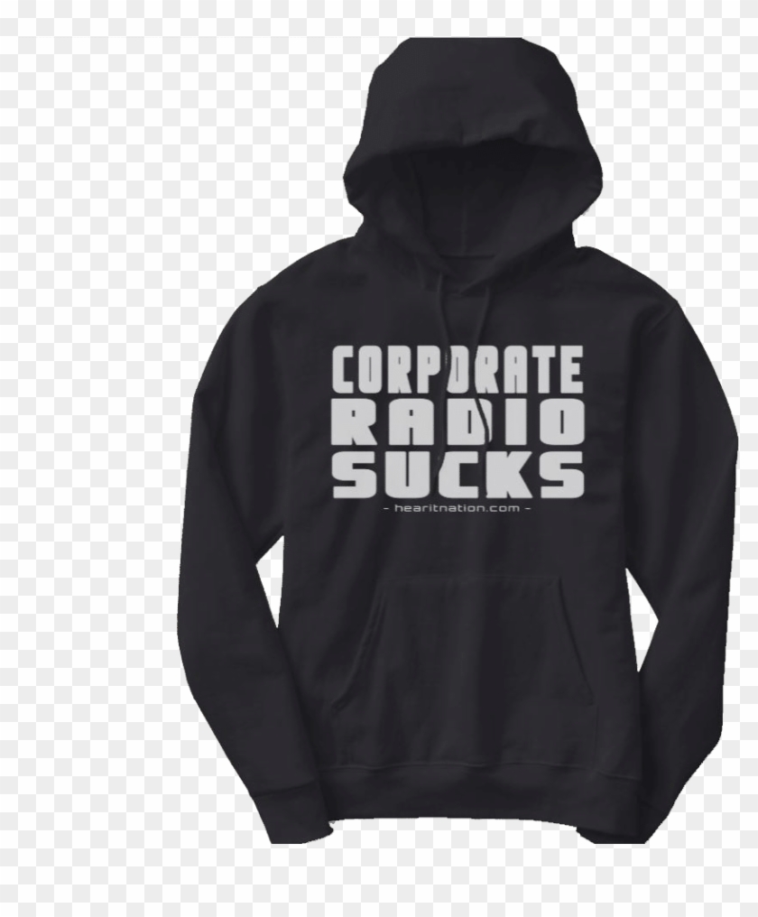 Corporate Radio Sucks Black Hoodie - Hoodie Clipart #652563