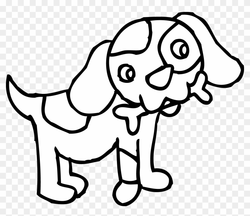 Dog Clipart Coloring Page - Png Download
