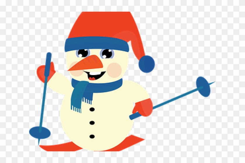 Snowman Clipart Drinking - Clip Art Skiing - Png Download #653283