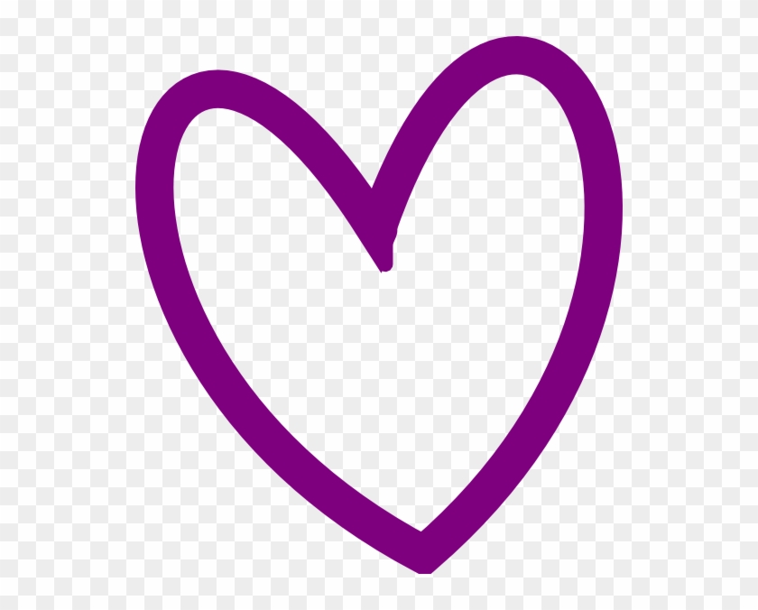 Heart Pictures Clipart Cute - Purple Heart Outline Clipart - Png Download