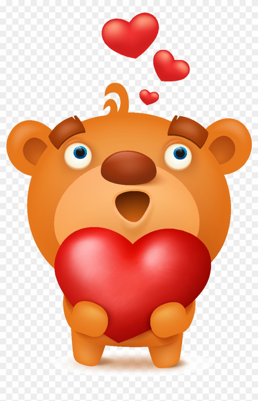 Cartoon Cute Heart Shaped Bear Element Clipart