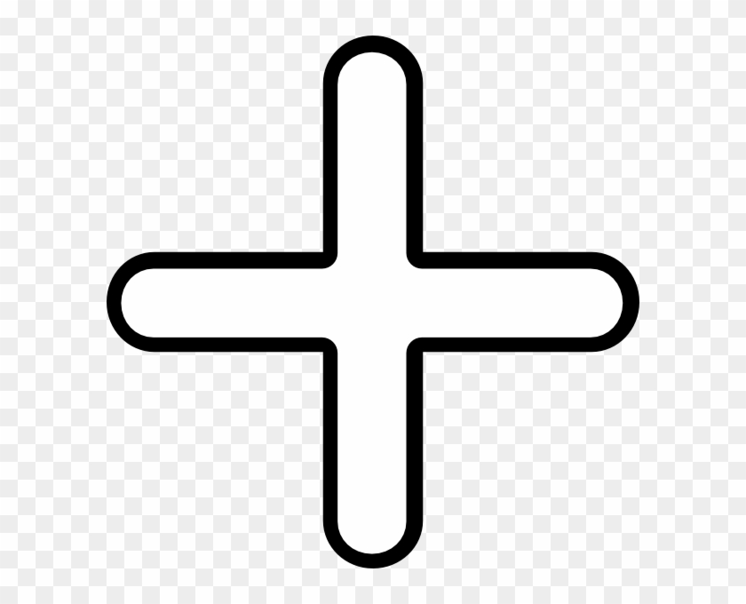 600 X 600 4 0 - Plus Sign Clip Art Black And White - Png Download