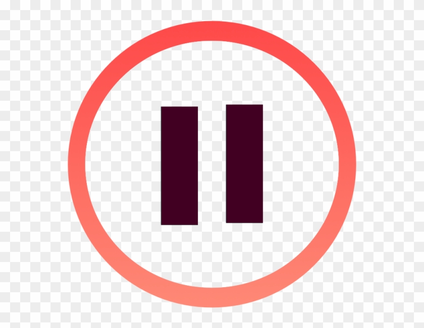Pause Button, Pause Icon, Button, Orange Gradient Circle - Logo Pause Png Clipart #654054