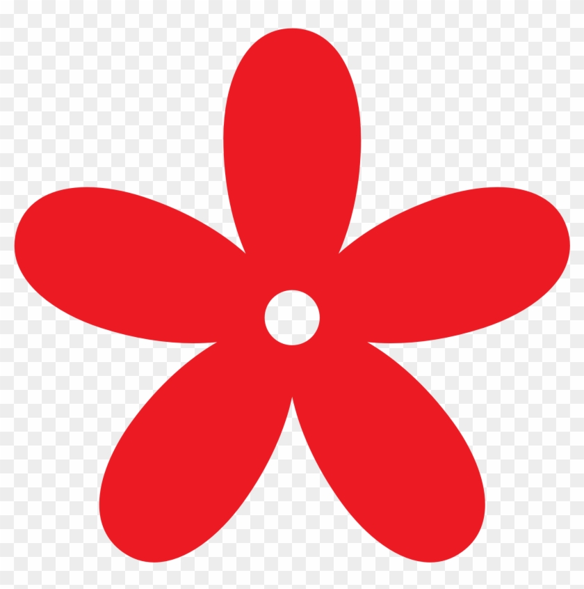 Download - Red Colour Flower Clip Art - Png Download