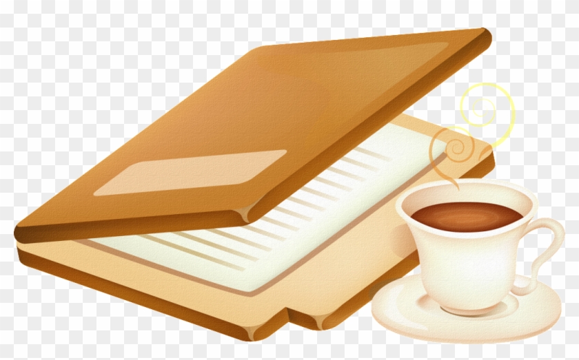 A Book And A Cup Of Coffee Transparent - Portable Network Graphics Clipart